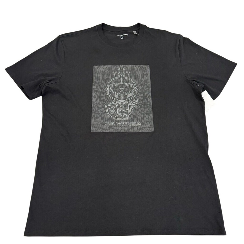 KARL LAGERFELD PARIS‎ Armored Logo Short Sleeve Tee Size Large NWOT